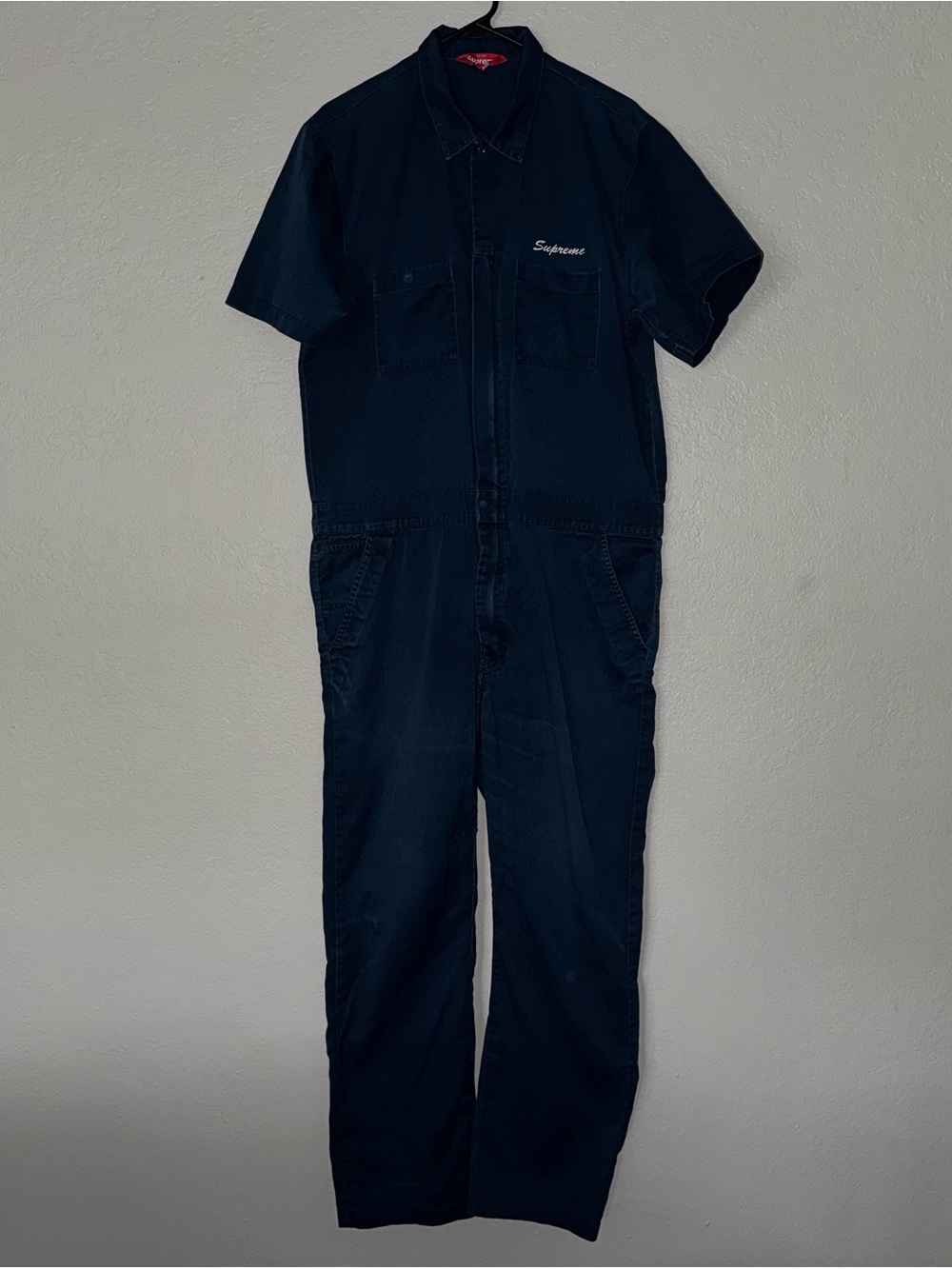 Supreme New York script box logo coveralls jumpsuit skateboard 🛹 work 👨‍🔧 🧰 Vtg